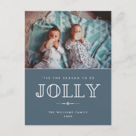 'Dit is het seizoen Blue Photo Christmas Briefkaar Feestdagenkaart