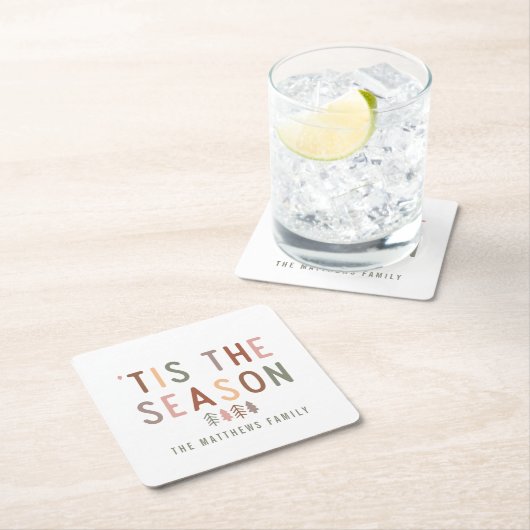 'Dit is het seizoen Boho Kartonnen Onderzetters (Insitu)