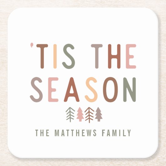 'Dit is het seizoen Boho Kartonnen Onderzetters (Voorkant)