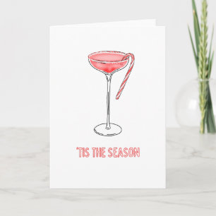 'Dit is het seizoen Candy Cane Cocktail Christmas Kaart
