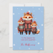 Dit is het seizoen Christmas Woodland Animal Foxes Feestdagenkaart (Voorkant)
