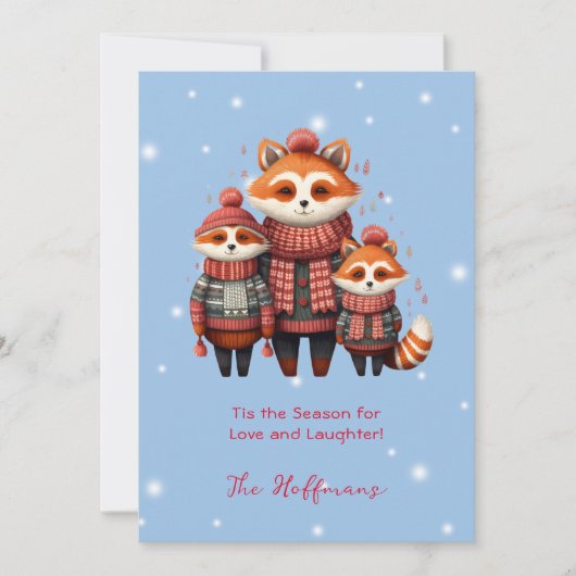 Dit is het seizoen Christmas Woodland Animal Foxes Feestdagenkaart (Voorkant)