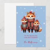 Dit is het seizoen Christmas Woodland Animal Foxes Feestdagenkaart (Voorkant / Achterkant)