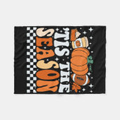 Dit is het seizoen Coffee Pumpkin Spice Footbyll H Fleece Deken (Voorkant (Horizontaal))