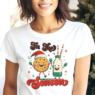 Dit is het seizoen Cookie en Milk Funny Christmas Tri-Blend Shirt