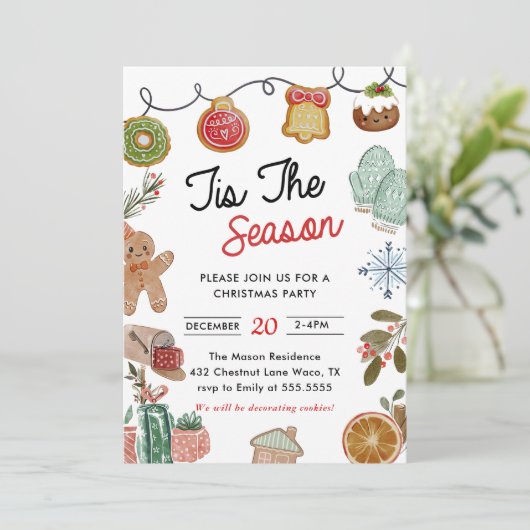 Dit is het seizoen Cookie Kerstfeest Kaart (Staand voorkant)