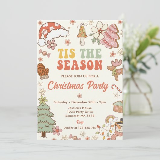 Dit is het seizoen Cookie Kerstfeest Kaart (Staand voorkant)