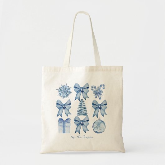 Dit is het seizoen coquette boog kerstcadeaus tote bag (Voorkant)