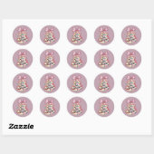 Dit is het seizoen Coquette Bow Girly Pink Xmas Pi Ronde Sticker (Vel)