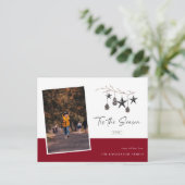 "Dit is het Seizoen Cozy Natuur Photo Holiday Brie Feestdagenkaart (Staand voorkant)