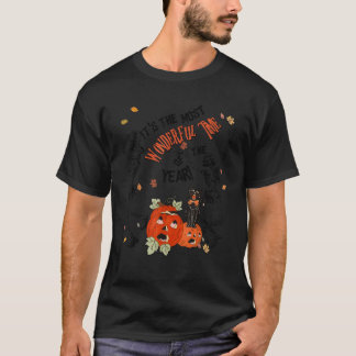 Dit is het seizoen Dancing Skeletons Black Cat Pum T-shirt