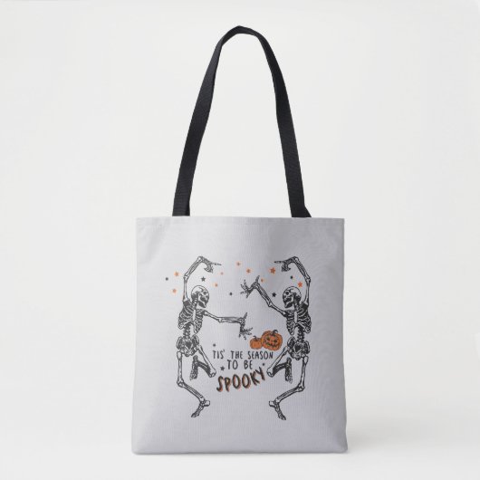 Dit is het seizoen Dancing Skeletons Halloween Tote Bag (Voorkant)