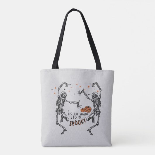 Dit is het seizoen Dancing Skeletons Halloween Tote Bag (Achterkant)