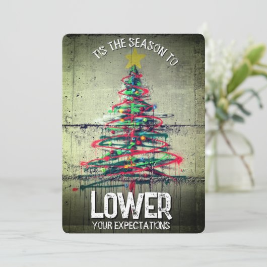 Dit is het seizoen dat uw verwachtingen verlaagt R Feestdagenkaart (Staand voorkant)