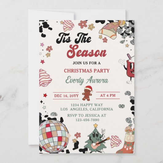 Dit is het seizoen Disco Ball Kerstfeest Kaart (Voorkant)