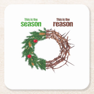 Dit Is Het Seizoen Dit Is De Christelijke Kerstmis Kartonnen Onderzetters