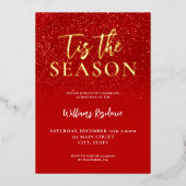 Dit is het seizoen Elegant kerstfeest Folie Uitnodiging (Voorkant)