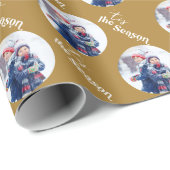Dit is het seizoen Elegant Typografie Round Photo  Cadeaupapier (Rol Hoek)