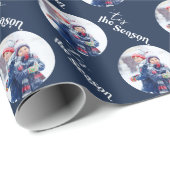 Dit is het seizoen Elegant Typografie Round Photo  Cadeaupapier (Rol Hoek)