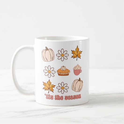 Dit is het seizoen Fall Leaves, Pie & Pumpkin grap Koffiemok (Links)