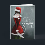 Dit is het seizoen feestdagen kaart<br><div class="desc">Dit is de reden tot _______. Stomme en afwijkend. De kleine helper van de Kerstman is hier om je te geven wat je verdient. Begonnen met een schets,  geschilderd voor uren en geëindigd met douanetypografie.</div>