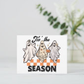 Dit is het seizoen Ghost Trio Halloween Feestdagenkaart (Staand voorkant)