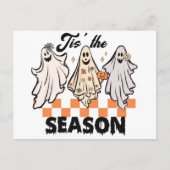 Dit is het seizoen Ghost Trio Halloween Feestdagenkaart (Voorkant)