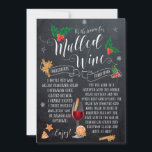 Dit is het seizoen glühwein kerstkaart<br><div class="desc">Een prachtig typografisch ontwerp met grillige hulst- en maretak-accenten op een achtergrond in krijtbordstijl en een Mulled Wine-recept om op te starten! Gemakkelijk om de tekstgebieden op de achterkant te bewerken om uw kaart te personaliseren! Andere items te koop in dit ontwerp,  zoals labels,  briefkaarten en mokken.</div>