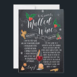 Dit is het seizoen glühwein kerstkaart<br><div class="desc">Een prachtig typografisch ontwerp met grillige hulst- en maretak-accenten op een achtergrond in krijtbordstijl en een Mulled Wine-recept om op te starten! Gemakkelijk om de tekstgebieden op de achterkant te bewerken om uw kaart te personaliseren! Andere items te koop in dit ontwerp,  zoals labels,  briefkaarten en mokken.</div>