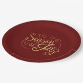 "Dit is het seizoen" Gold Script Red Elegant Moder Papieren Bordje (Gekanteld)