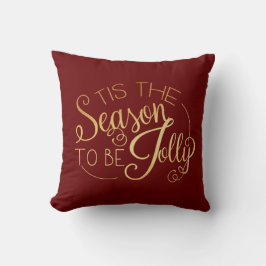 "Dit is het seizoen" Gold Script Red Fancy Elegant Kussen