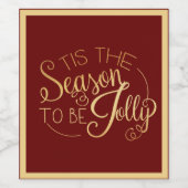 "Dit is het seizoen" Gold Script Red Fancy Wijn Etiket (Enkel label)