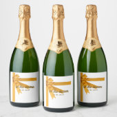 Dit is het seizoen gouden mousserende wijn label sparkling wijnetiket (Flessen)