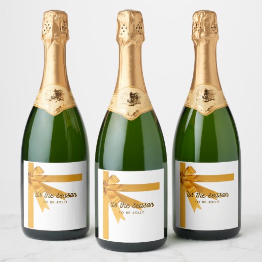 Dit is het seizoen gouden mousserende wijn label sparkling wijnetiket (Flessen)