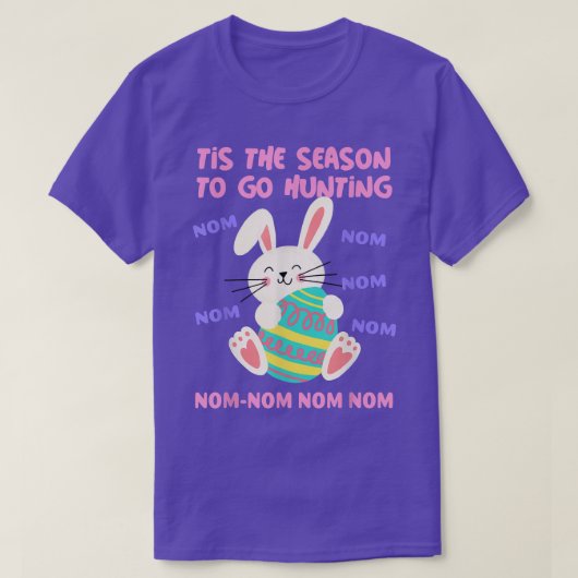 Dit is het seizoen, grappige chocolade paashap. t-shirt (Design voorkant)