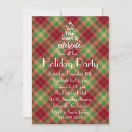 Dit is het seizoen Green Plaid Holiday Party Nodig Kaart