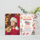 Dit is het seizoen Groovy Christmas Birthday Photo Kaart (Staand voorkant)