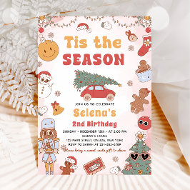 Dit is het seizoen groovy kerstfeest kaart