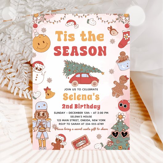 Dit is het seizoen groovy kerstfeest kaart