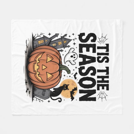 Dit is het seizoen Halloween Fleece Deken (Voorkant (Horizontaal))