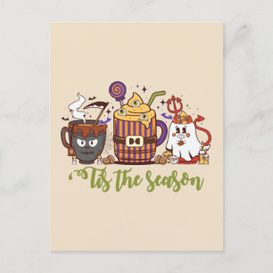 "Dit is het seizoen Halloween koffie Briefkaart