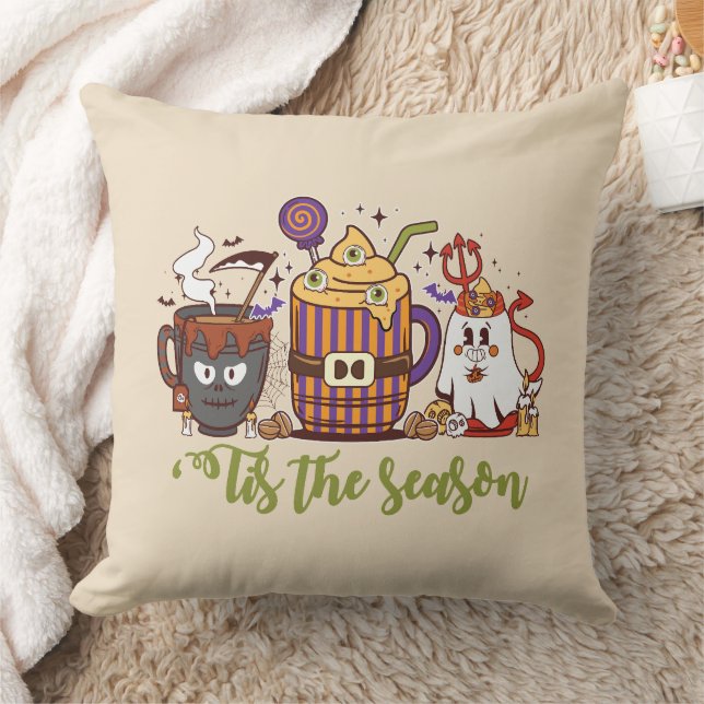 "Dit is het seizoen Halloween koffie Kussen (Deken)