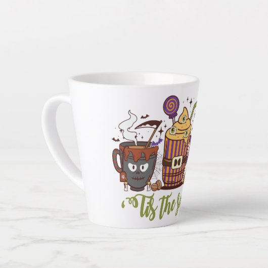 "Dit is het seizoen Halloween koffie Latte Mok (Linkerhoek)