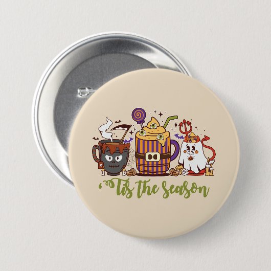 "Dit is het seizoen Halloween koffie Ronde Button 7,6 Cm (Voorkant /achterkant)