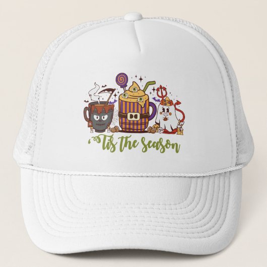 "Dit is het seizoen Halloween koffie Trucker Pet (Voorkant)
