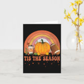 Dit is het seizoen Halloween Pumpkin Coffee Footba Kaart (Gele Bloem)