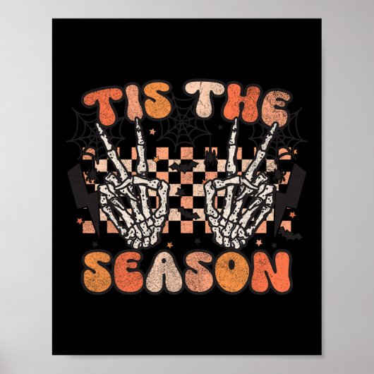 Dit is het seizoen Halloween Skeleton Kostuum Retr Poster (Voorkant)