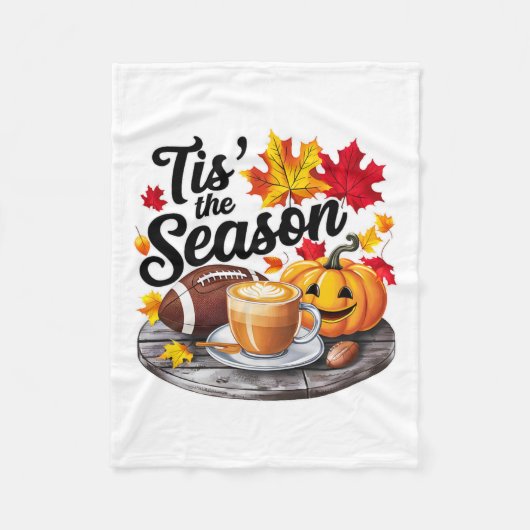 Dit is het seizoen Halloween vleermuizen pompoen H Fleece Deken (Voorkant)