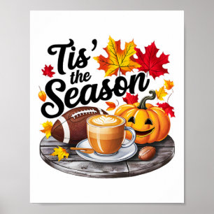 Dit is het seizoen Halloween vleermuizen pompoen H Poster