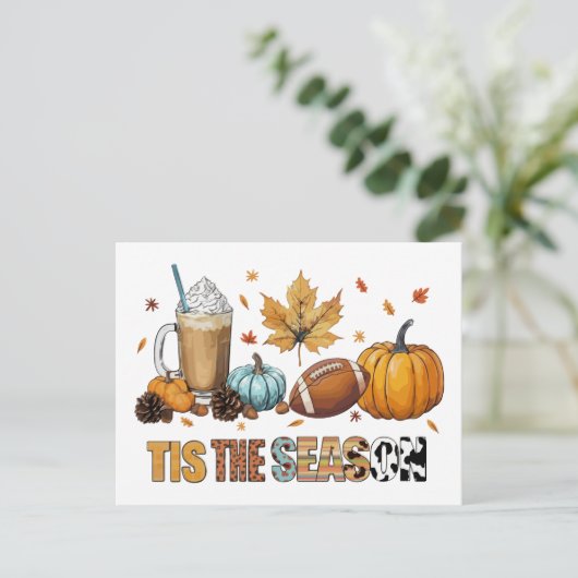 Dit is het seizoen Herbstzeit mit Football und Kaf Feestdagenkaart (Staand voorkant)